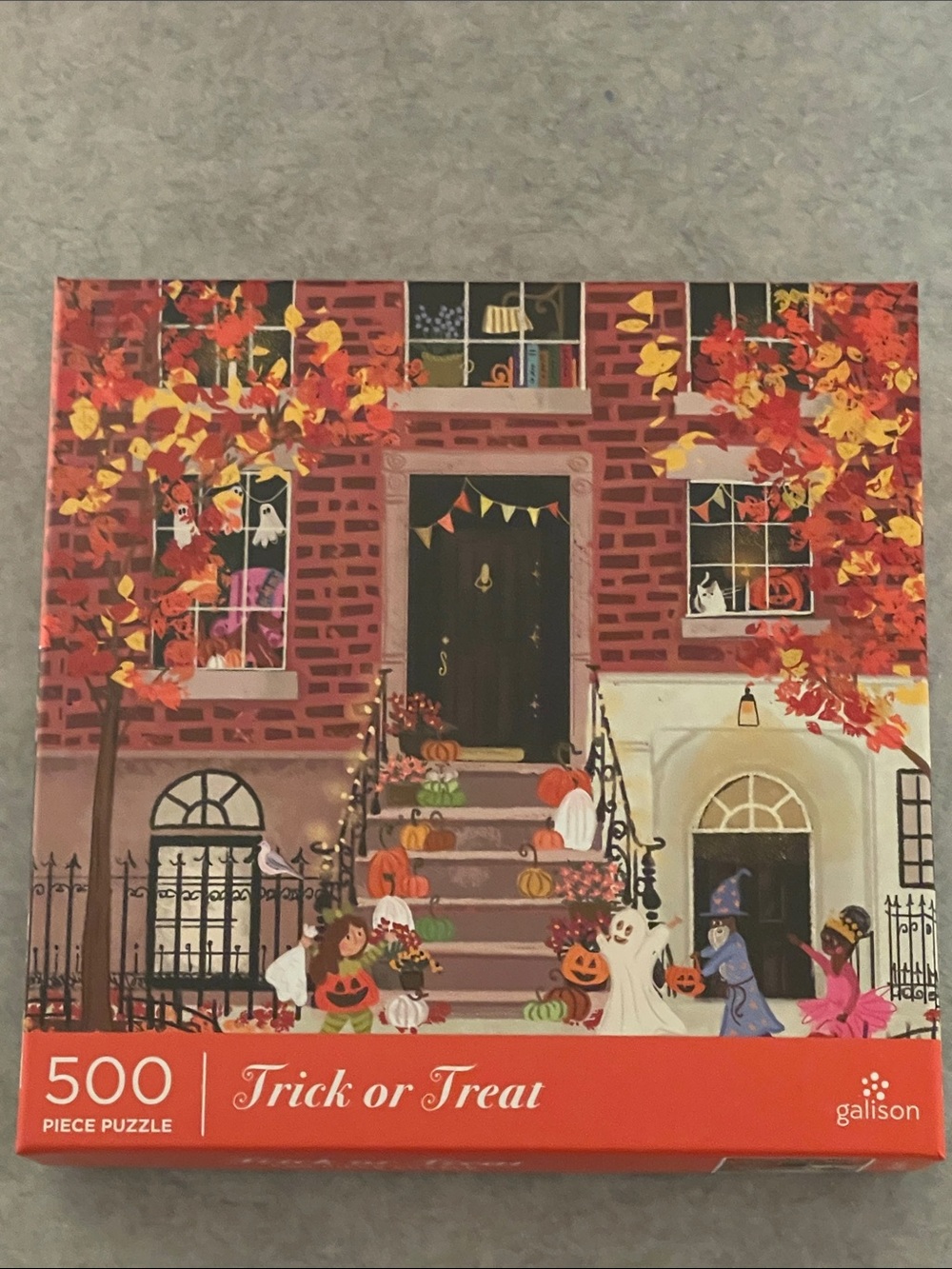 Galison Trick or Treat 500-Piece Jigsaw Puzzle - Autumn Orange